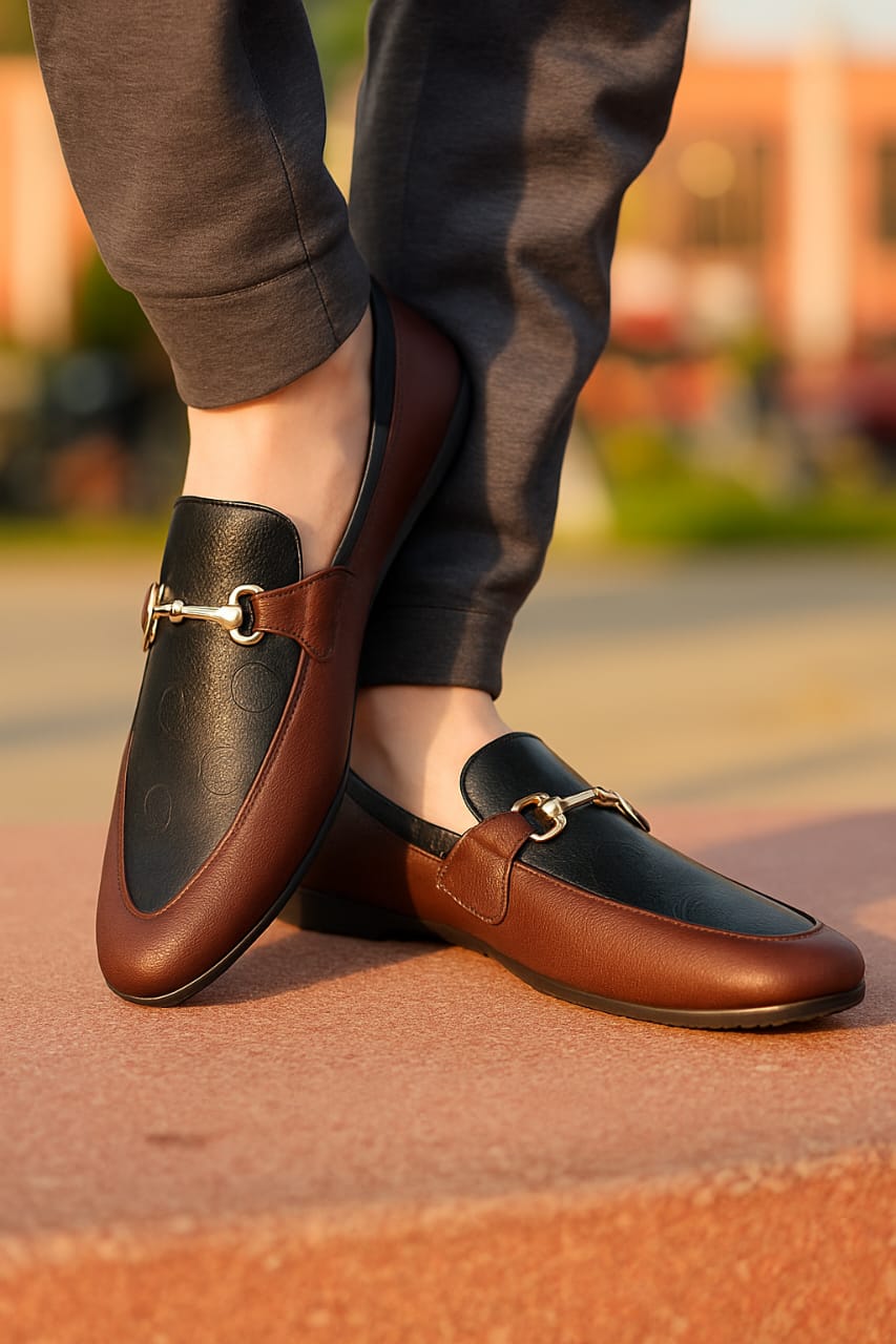 Pure moccasins Leather Moza shoes(OLM001Blk)