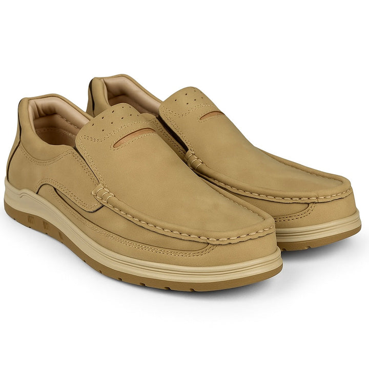 CREAM MEDICATED SOFT LEATHER LOAFER