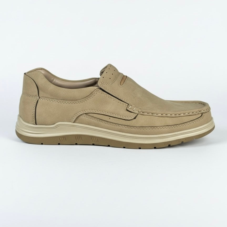 CREAM MEDICATED SOFT LEATHER LOAFER