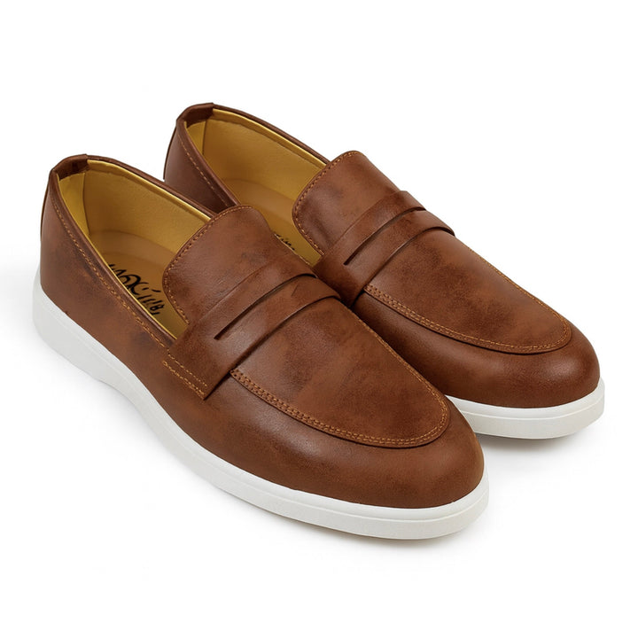 BROWN MENS MEDICATED SUED LOAFER