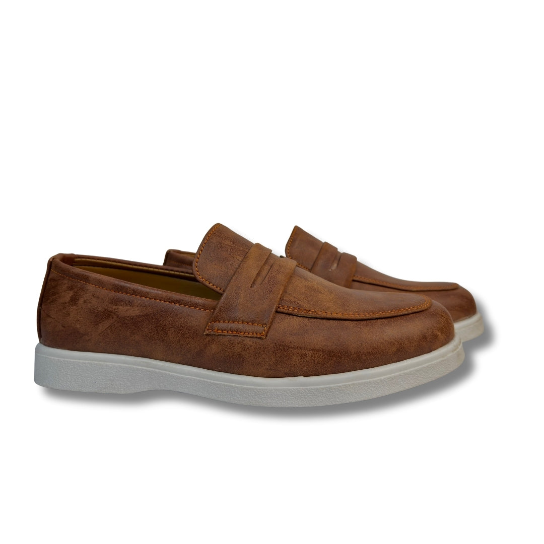 BROWN MENS MEDICATED SUED LOAFER