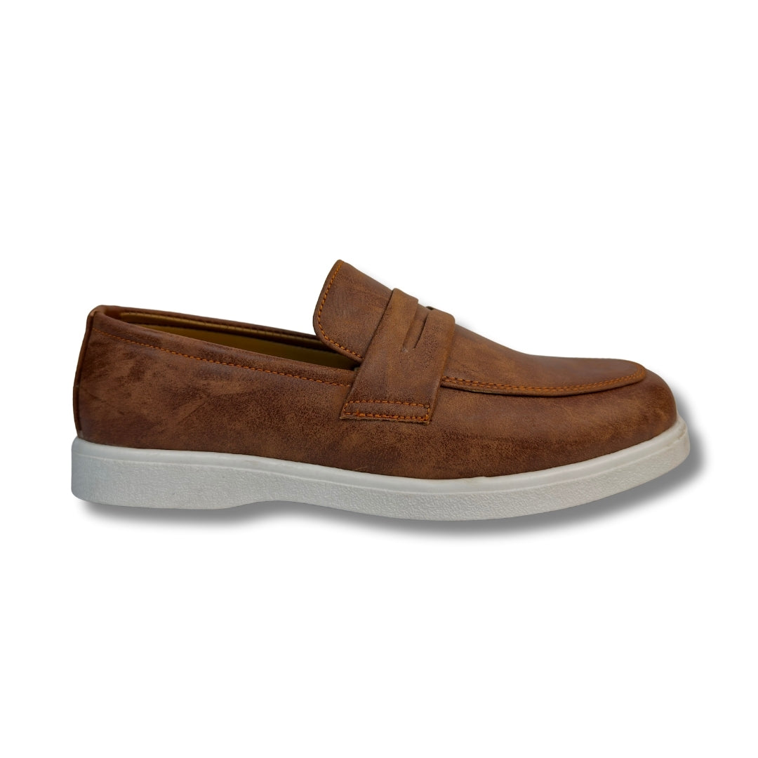 BROWN MENS MEDICATED SUED LOAFER