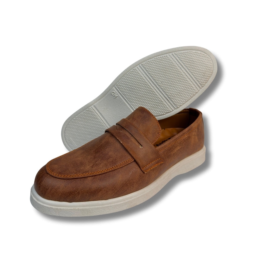 BROWN MENS MEDICATED SUED LOAFER