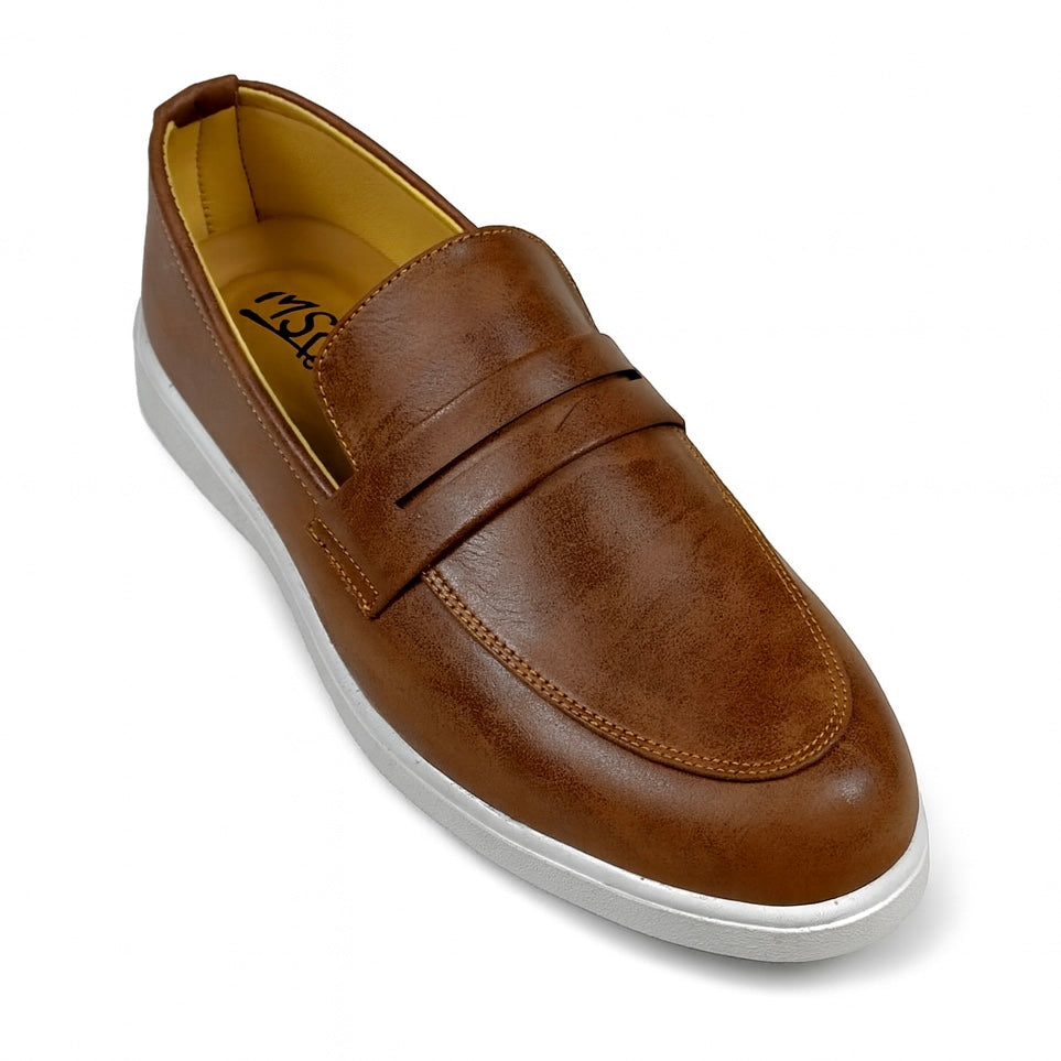 BROWN MENS MEDICATED SUED LOAFER