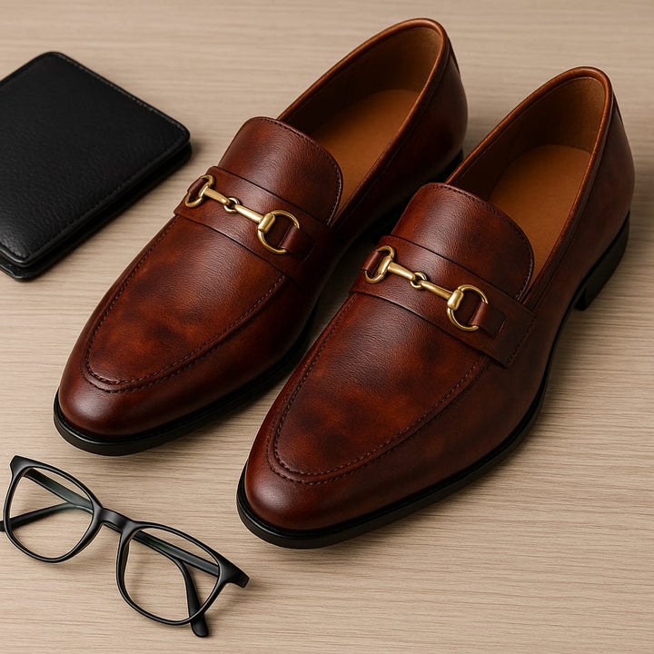 Premium Brown Leather Moccasin Moza (OL003-brw Moza)